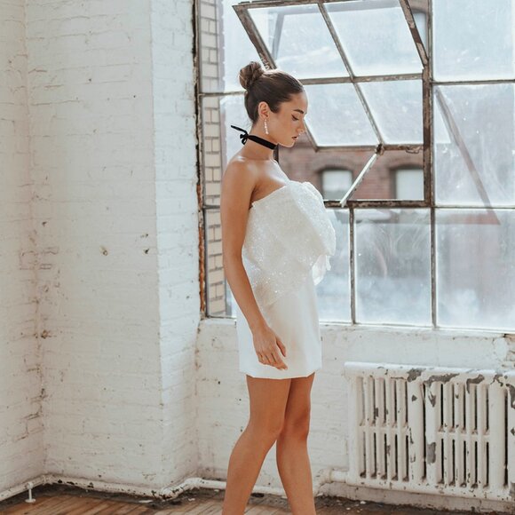 Brooklyn Beaded Bow Mini Dress - Picture 2 of 11